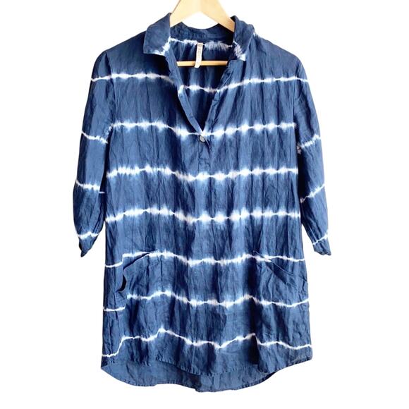 XCVI Women's Rori Linen Roll Tab Sleeve Tunic XS - Picture 2 of 10